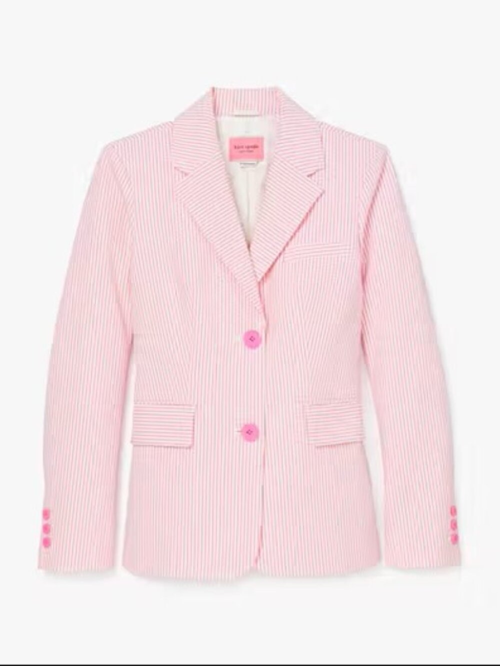 kate spade Pink Striped Seersucker Blazer Size 0 Flawless